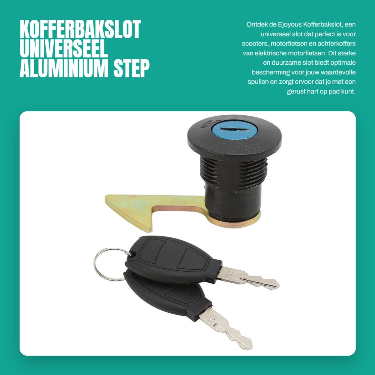 Dailygoods - Kofferbakslot - Universeel - Aluminium - Step - Bescherming voor motorfiets en scooter - Veiligheidsslot - Geschikt voor sportfietsen