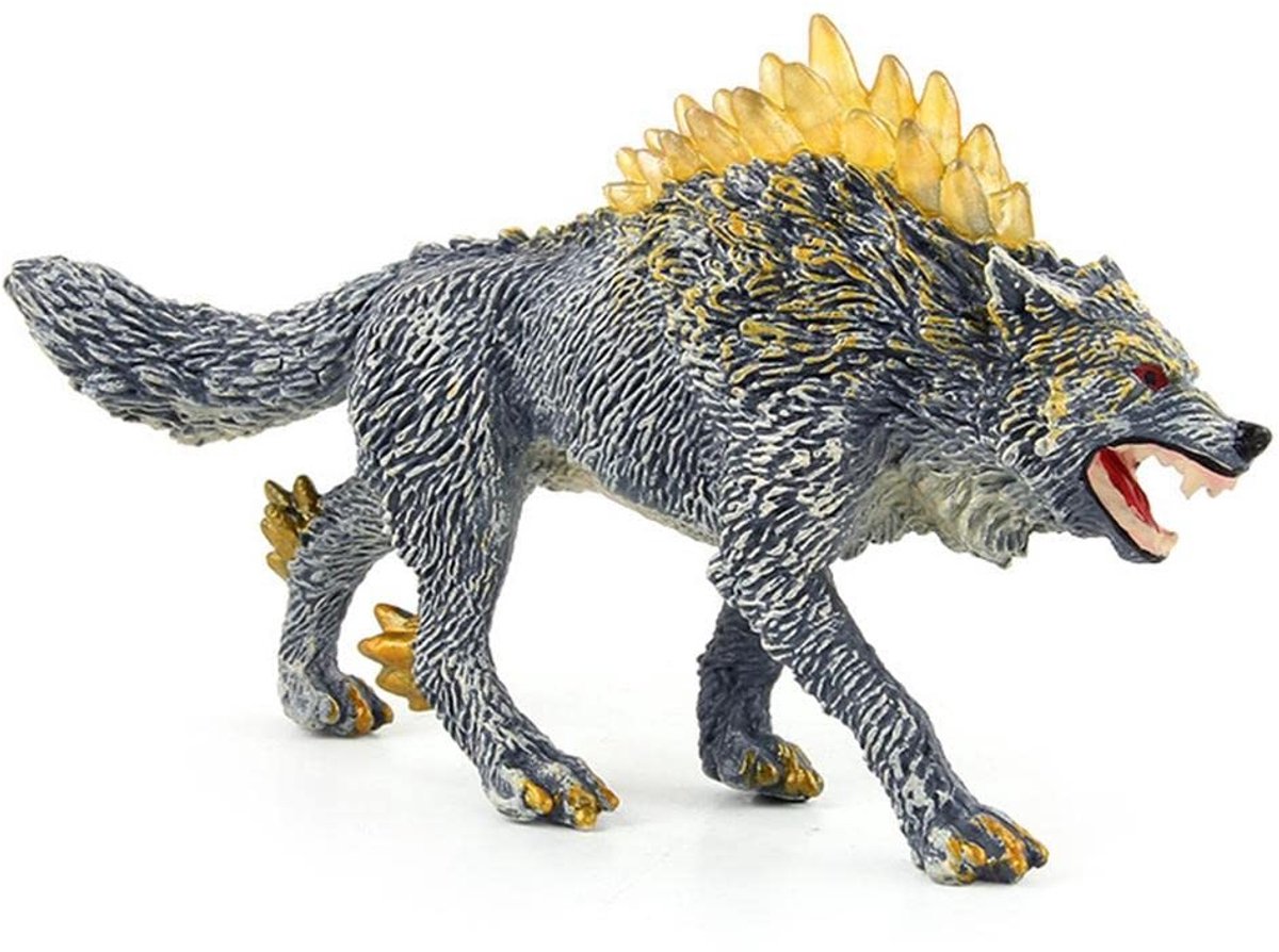 Dailygoods- Sneeuwwolf Beeldje - Dierenbeelden - Decoratief Ornament - PVC Dier Model - Realistische Uiterlijk - Veilig en Duurzaam - Dierenbeeldje
