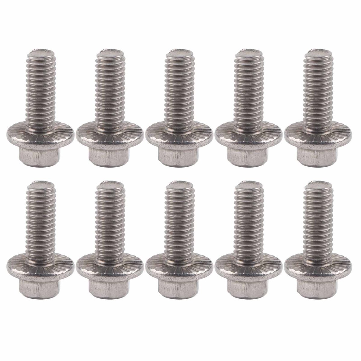 Dailygoods- Bout M6 - 10st RVS - Hoge Treksterkte - Flens - Schroeven - Hex Hoofd - 35mm Lengte - Schroef