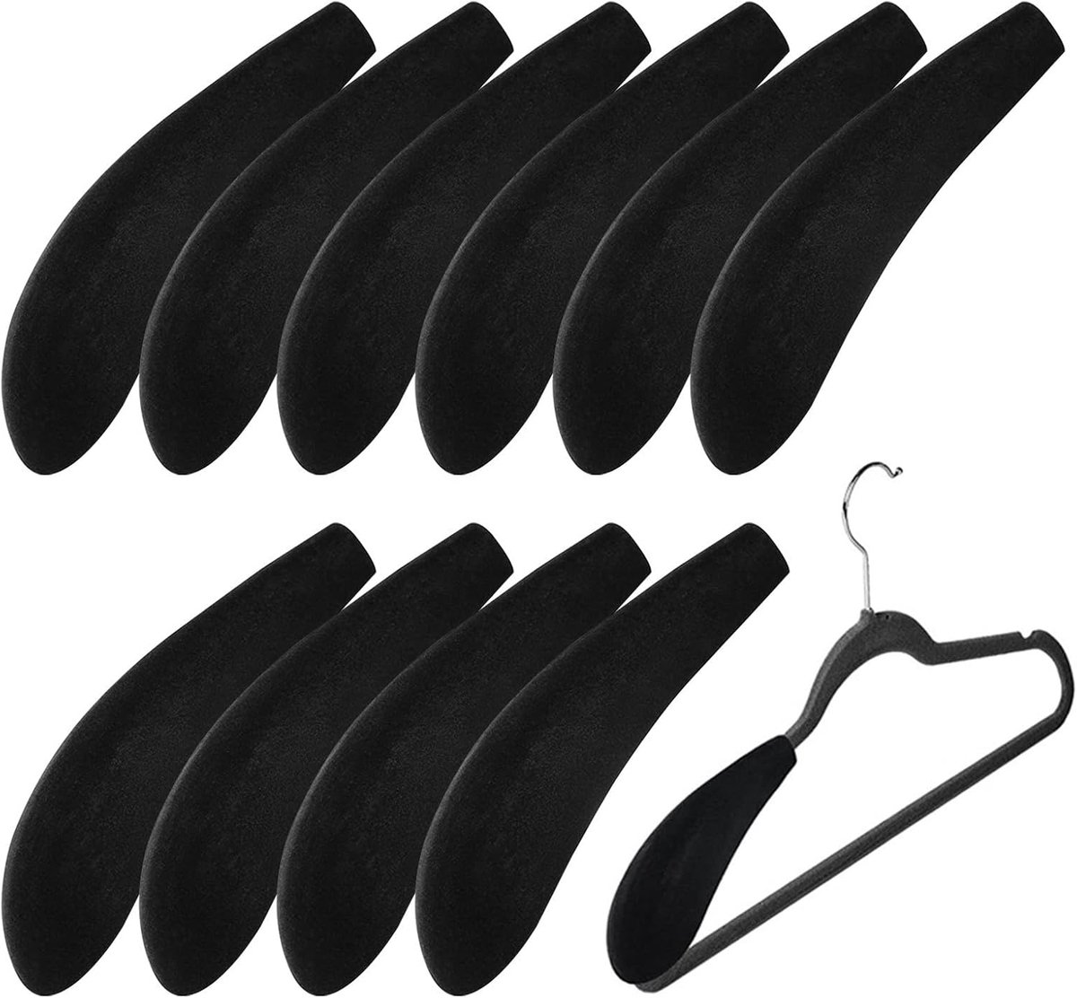 Hanger Schoudervullingen - Kledingbeschermers Hanger - Kleding Beschermen - Fluwelen Anti-slip - 10 stuks - Grijs
