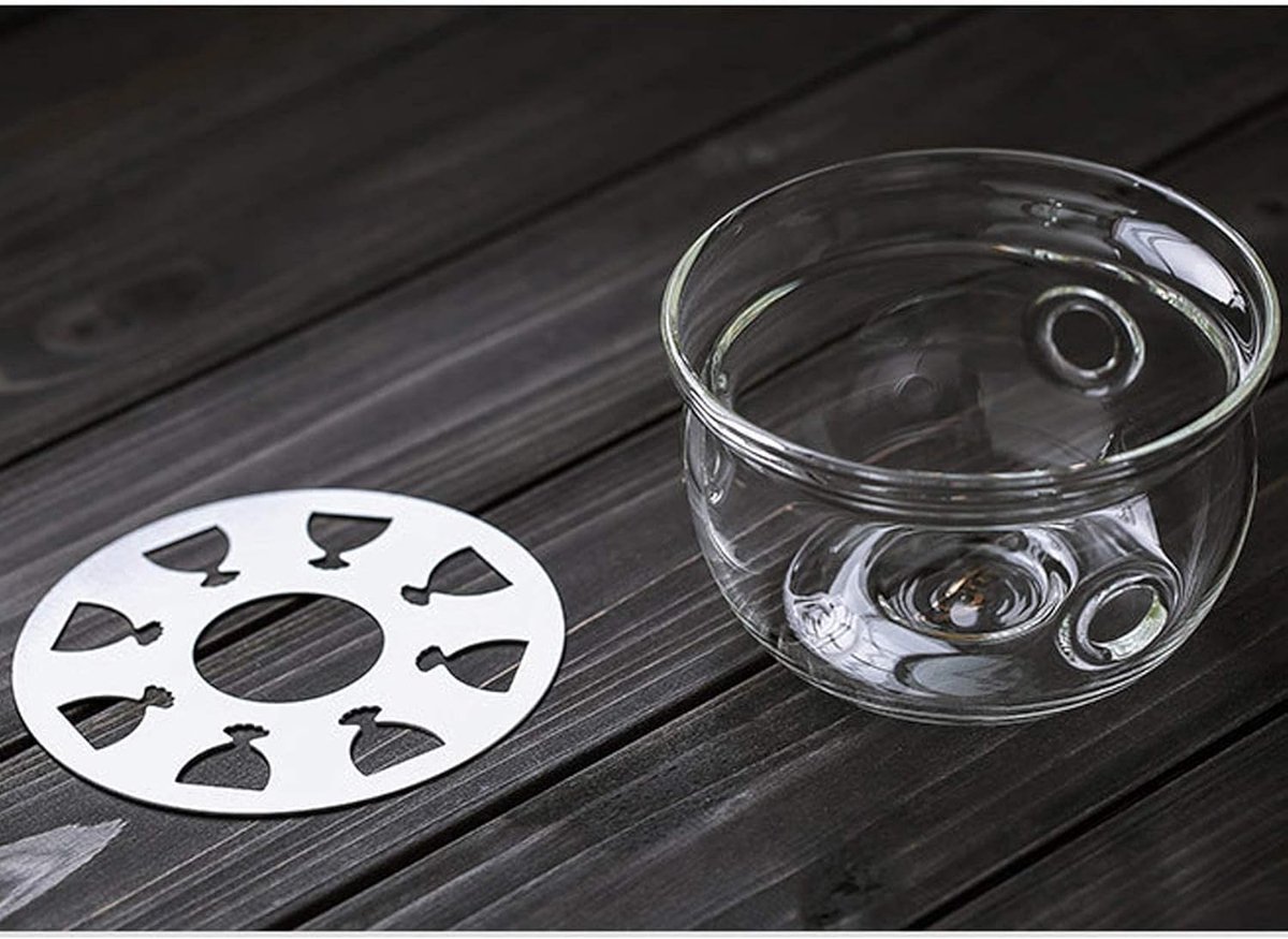 Glazen Theepot Warmer - Theelicht Houder - Thee Warm Houden - Hoge Borax Glas - 12.5 cm Diameter - Transparant — cadeau in Koken & Dineren - foto 3