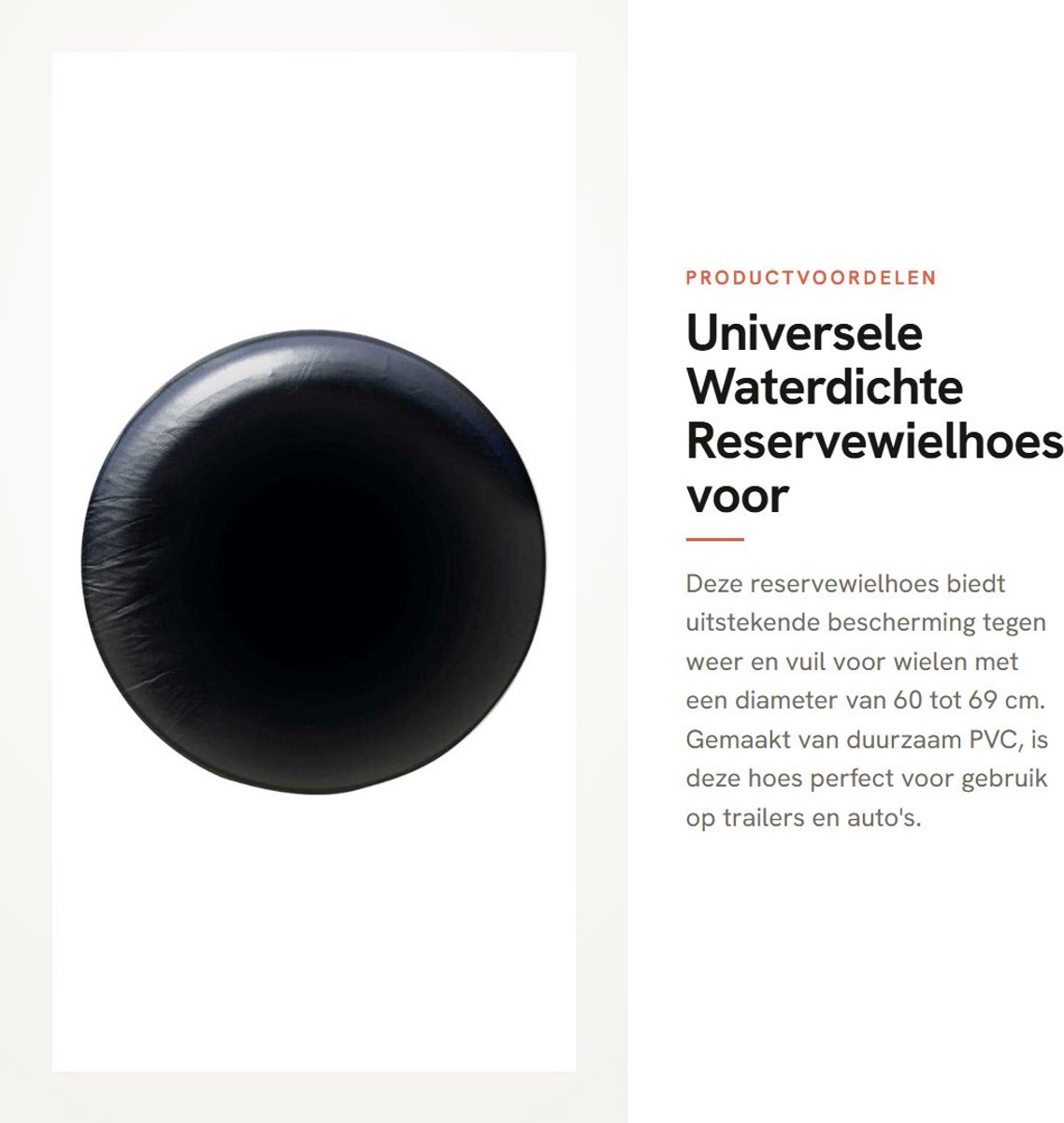 Dailygoods- Reservewielhoes Waterdicht - Universele PVC Hoes - Diameter 60-69 cm - Eenvoudige Installatie - Duurzaam Imitatieleer - Vorstbescherming - Bandenhoes