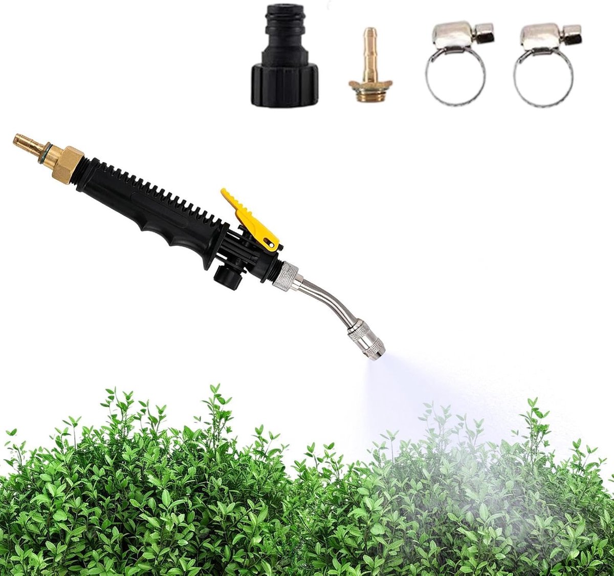 Hogedrukslangmondstuk - Sproeikop Tuinslang - Auto Schoonmaken - Verstelbare Lengte - 72 cm - Zwart