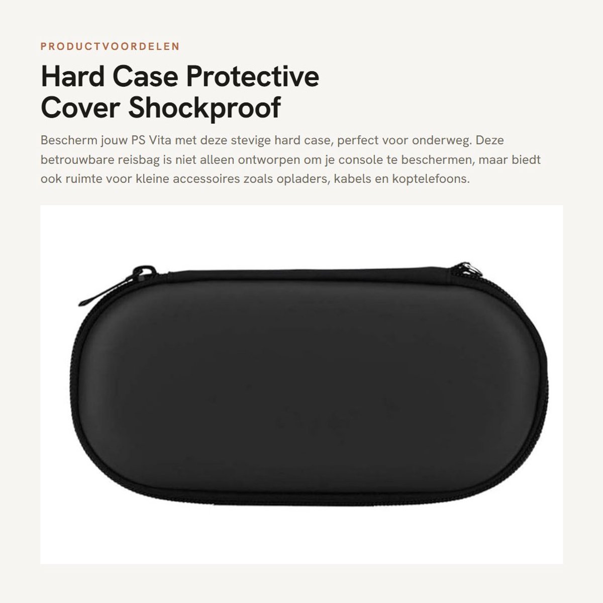 Dailygoods - Hard Case Protective Cover - Shockproof Vita Travel Bag - Zwart - PS Vita bescherming - Handig voor accessoires - Ideaal voor onderweg