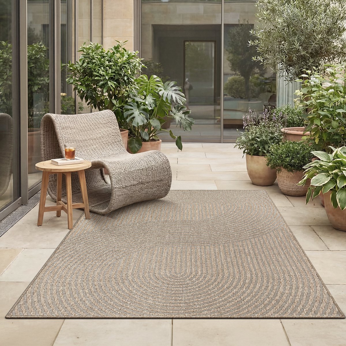 the carpet Mistra – robuust buitentapijt, modern & weerbestendig, voor balkon, terras, keuken of serre, beige, 240 x 340 cm