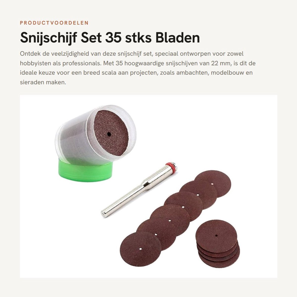 Dailygoods- Snijschijf Set 35 Stuks - Versterkte Slijpschijven - 22mm - Hars Gebonden Aluminiumoxide - Geschikt voor Metaal/Kunststoffen - Extra Dunne Schijven - Snijschijven