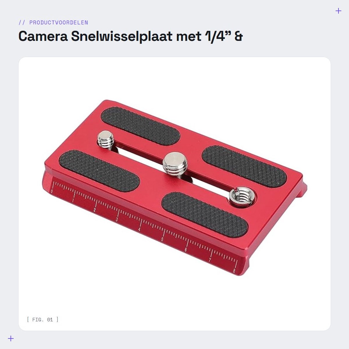 Dailygoods- Snelwisselplaat - Antislip - 1/4"/3/8" Schroefdraad - Hoogwaardig Aluminium - Compatibel met Manfrotto - Nettogewicht 78,4 g - Camera Plaat
