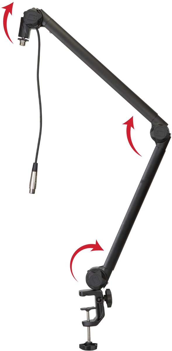 Dailygoods- Microfoonboomstandaard 360 graden draaibaar - Bureau/tafel standaard - Geluidsreducerend - Geschikt voor podcasts - Inclusief XLR-kabel - Verstelbare giekarm - Microfoonstandaard