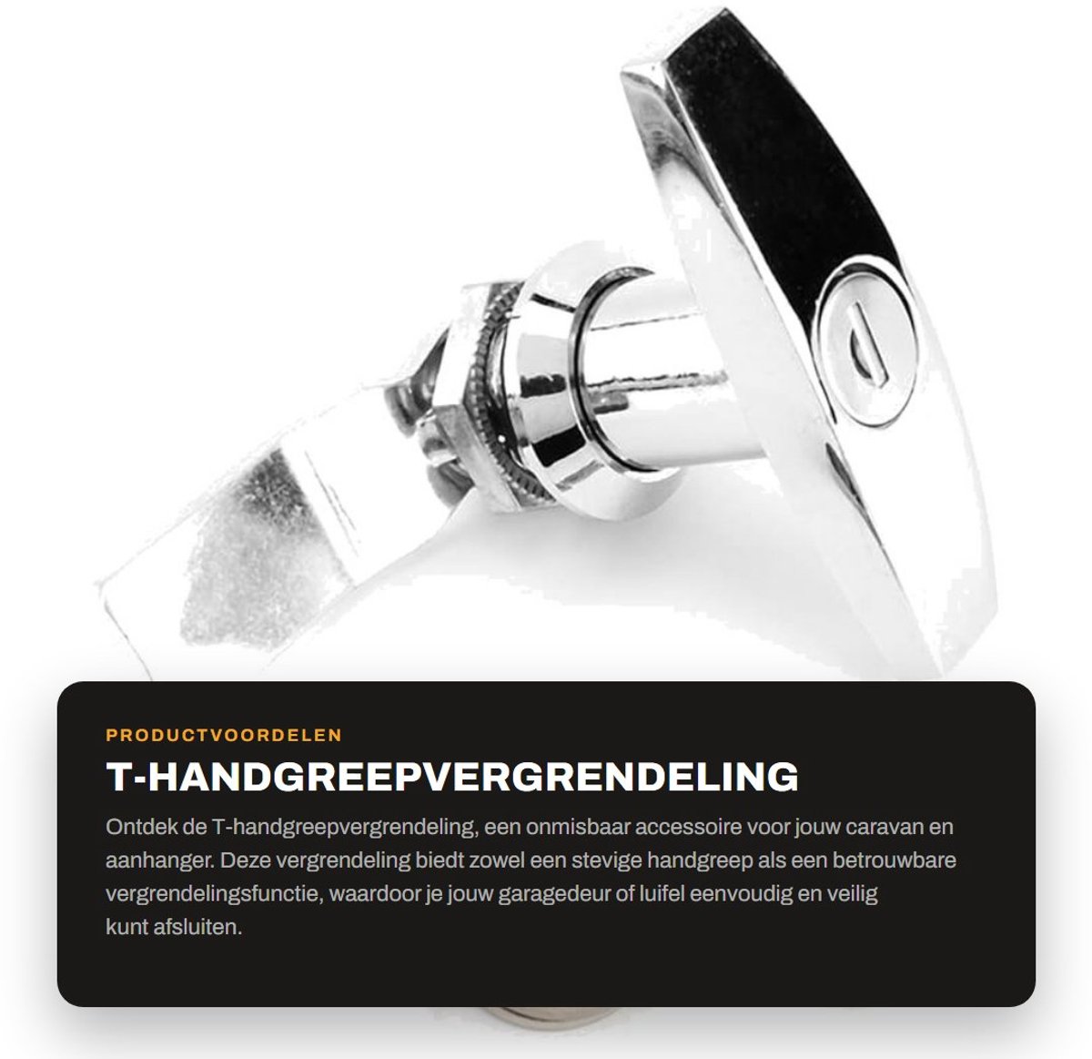Dailygoods- T-handgreepvergrendeling met vergrendelingsfunctie - Gereedschapskist - Caravanluifel - Zinklegering - Duurzaam - Hoogwaardige kwaliteit - Vergrendeling