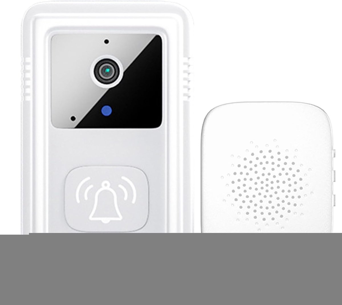 Deurbel met Camera - Slimme Deurbel Wifi - Woningbeveiliging - Weerbestendige Afwerking - 17.8 x 10 x 3.2 cm - Wit
