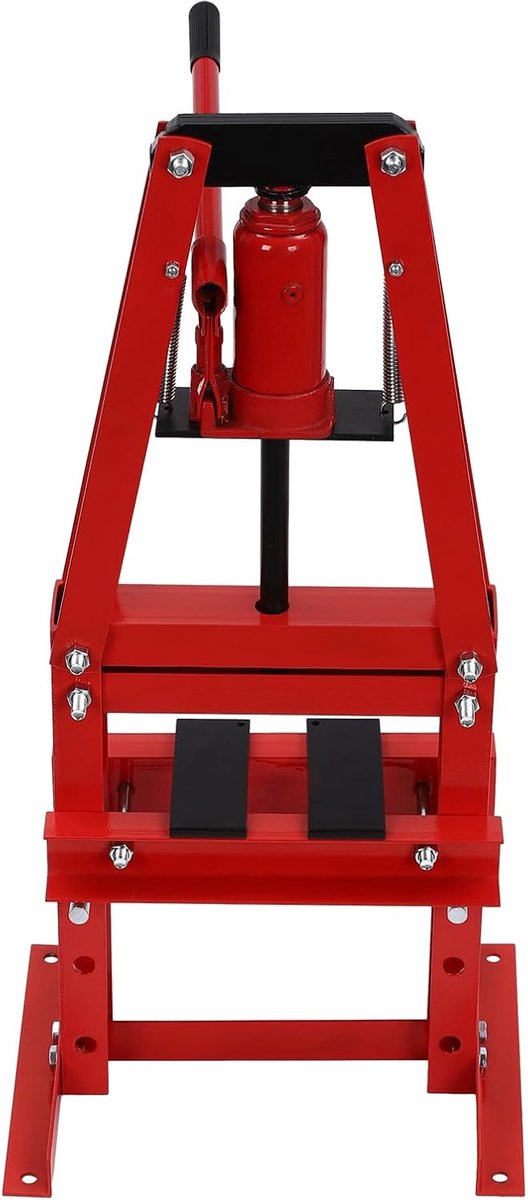 Werkplaatspers Hydraulisch - A-Frame Pers - Onderdelen Monteren - 3 Hoogte Niveaus - 6 Ton Druk - Rood