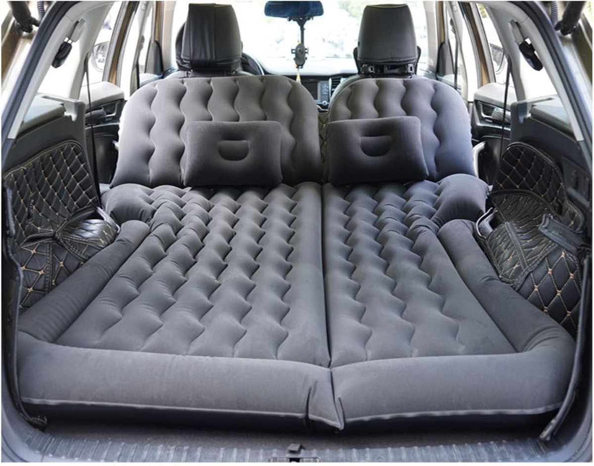 Auto Matras - Luchtbed Auto - Comfortabel Reizen - Zelfopblaasbaar Ontwerp - 15 cm Dik - Zwart