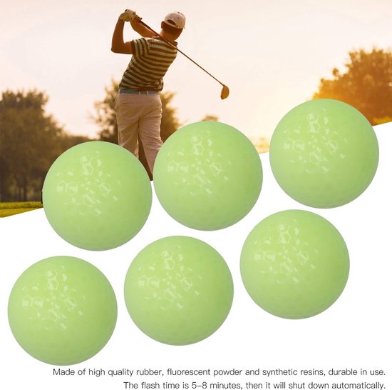Cosensi - Set van 6 Lichtgevende Golfballen voor Nachtgolf van Cosensi — afbeelding 2