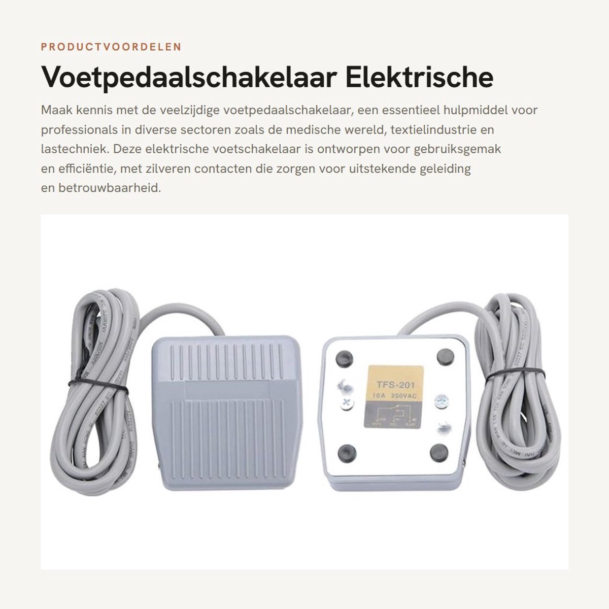 Dailygoods - Voetpedaalschakelaar - Elektrische Voetschakelaar - Antislipmat - Grijs - Medische Apparatuur - Geschikt voor diverse toepassingen - 1NO 1NC