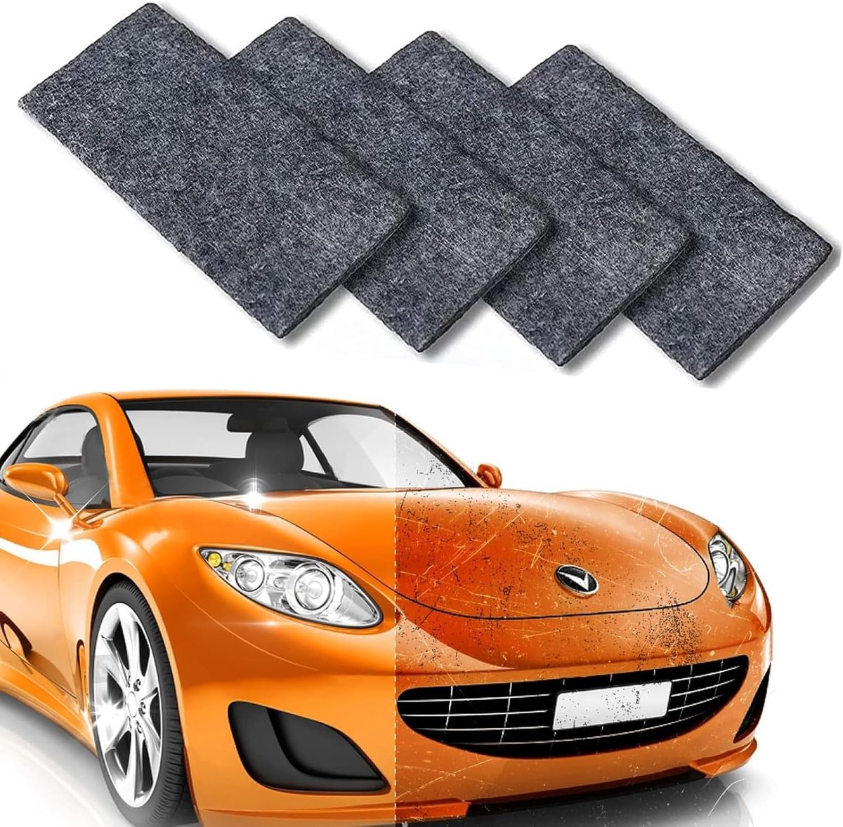 Nano Doek - Krasverwijderaar - Auto Herstellen - Milieuvriendelijk Materiaal - 4 Stuks - Zwart