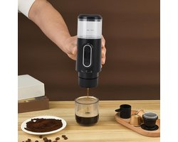 Draagbare Koffiemaker - Espresso Apparaat - Reizen en Kamperen - Draadloos Zelfverwarmend - 28 cm - Zwart