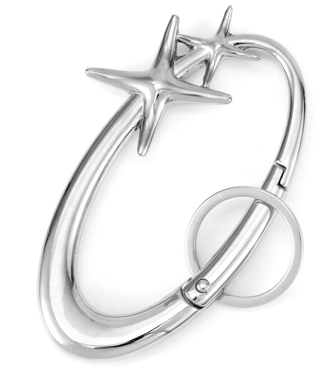 Zilver Legering - Dailygoods- Sleutelhanger Ster Karabijnhaak