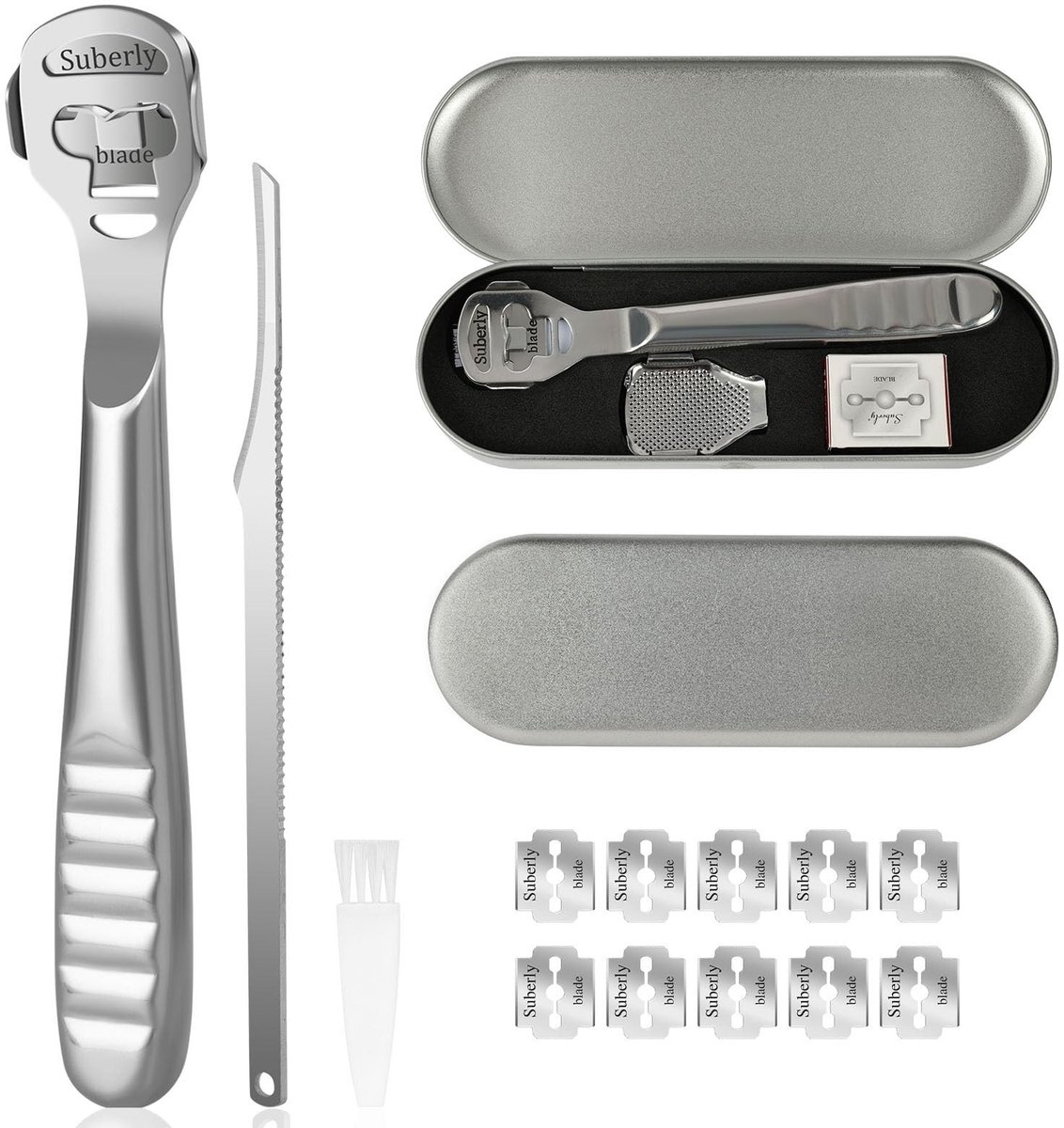 Dailygoods- Voetschaber Roestvrij Staal - Eeltverwijderaar - Voetvijl - Voetrasp - Pedicure Set - Geschikt voor Harde Huid