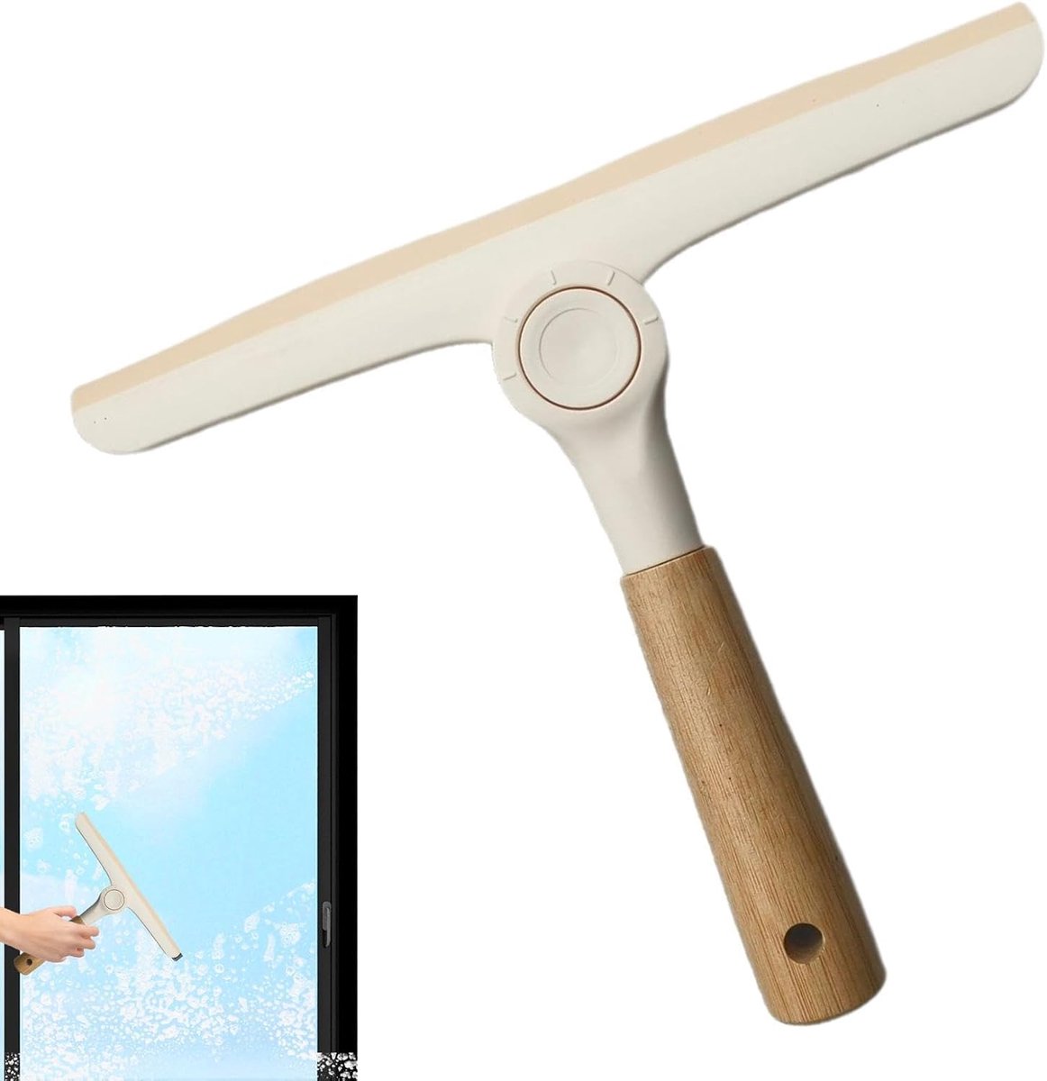 Douchewisser Glas - Raamtrekker Spiegel - Streeploos Reinigen - Ergonomische Handgreep - 24 cm Lengte - Niet gespecificeerd