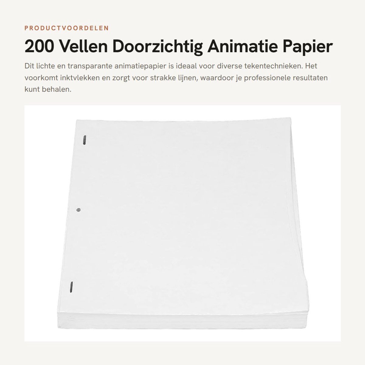 Dailygoods- Animatie Papier 200 Vellen - Doorzichtig - Taaiheid - Printer Cel Bladen - Schetsen - Professionele Resultaten - Tracingpapier