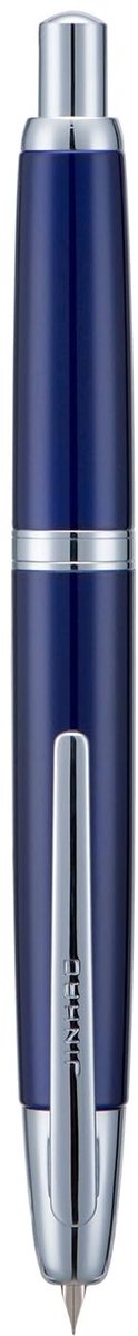 Dailygoods - Jinhao 10-serie pers vulpen donkerblauw intrekbare medium penpunt met inktconverter en metalen pennenbox set (zilveren clipversie)