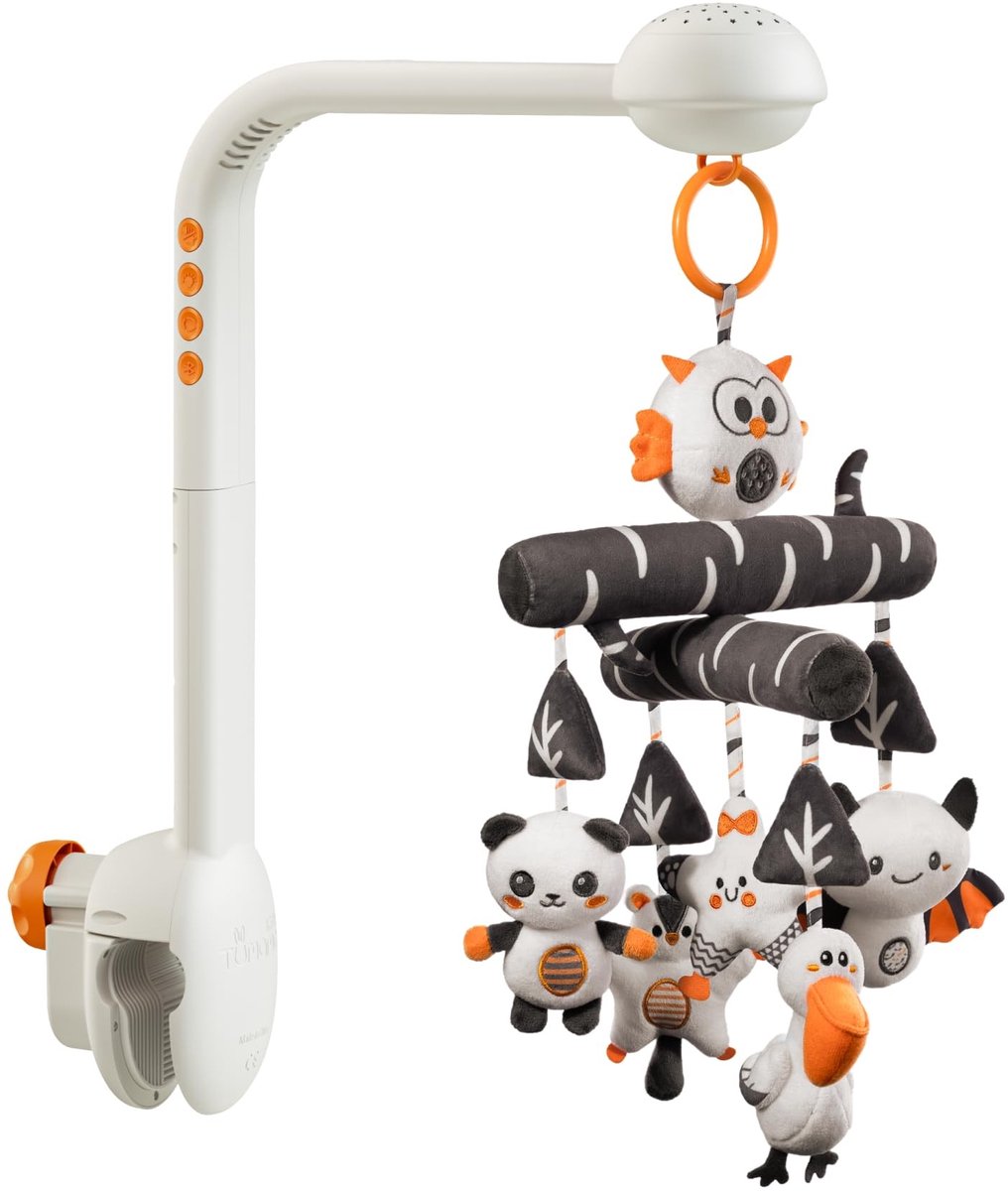 Dailygoods- Babybed Mobiel 3 In 1 Met Muziek - Projectielicht - Rotatie - Verwijderbare Grip - Speelgoedaccessoires - Geschikt Voor 0-9 Maanden