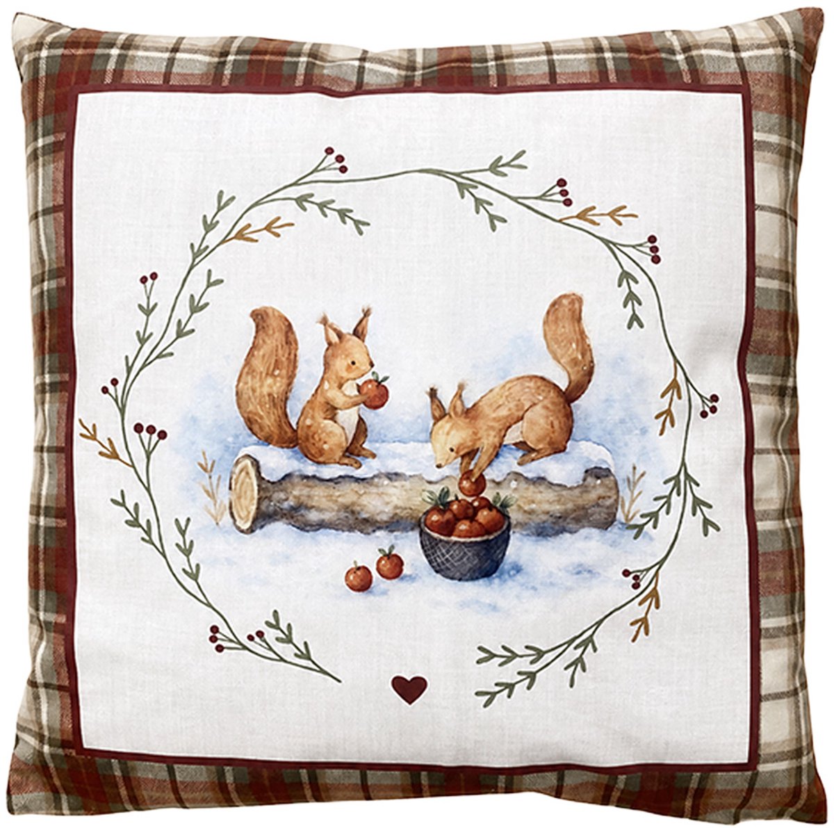 Clayre & Eef Sierkussen 45x45 cm Bruin Polyester Eekhoorn