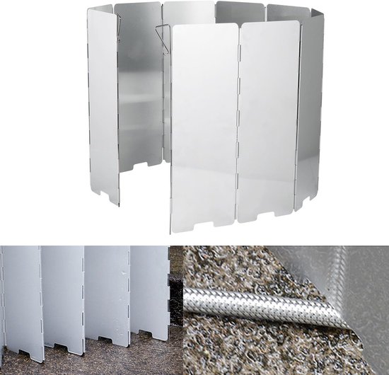 Opvouwbare windschermen van aluminiumlegering, 10 stuks per verpakking, opvouwbare winddichte hoezen, geschikt voor kamperen, wandelen en picknicken. van Merkloos — afbeelding 5