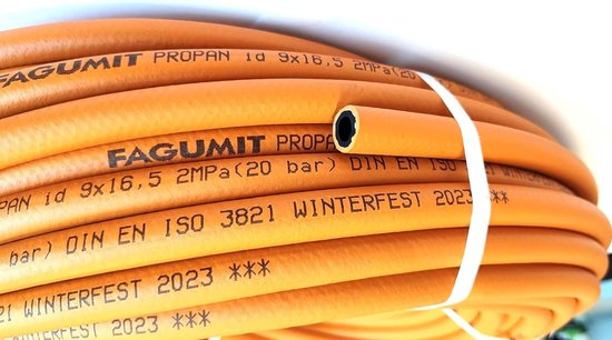 Propaan Butaan Slang - Gasslang Flexibel - Veilige Gas Aansluiting - Hoge Drukbestendig - 5 Meter - Oranje — afbeelding 3