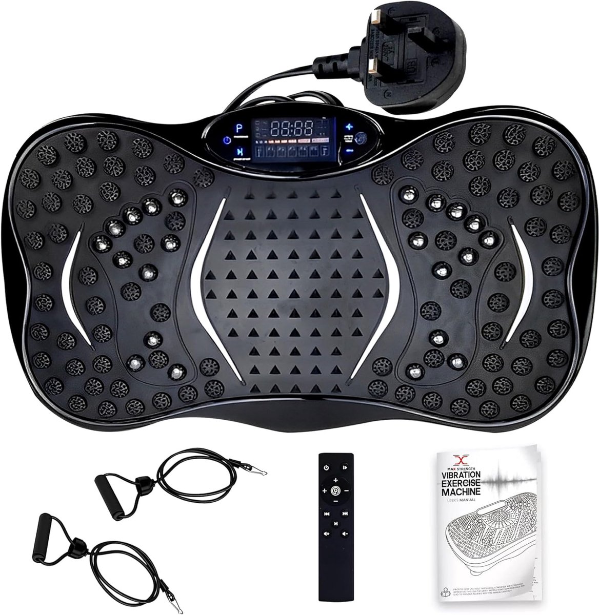 Vibratieplaat Oefenmachine - Full-body trainer - Thuis sporten - 99 snelheidsniveaus - 53 x 33 x 13 cm - Zwart