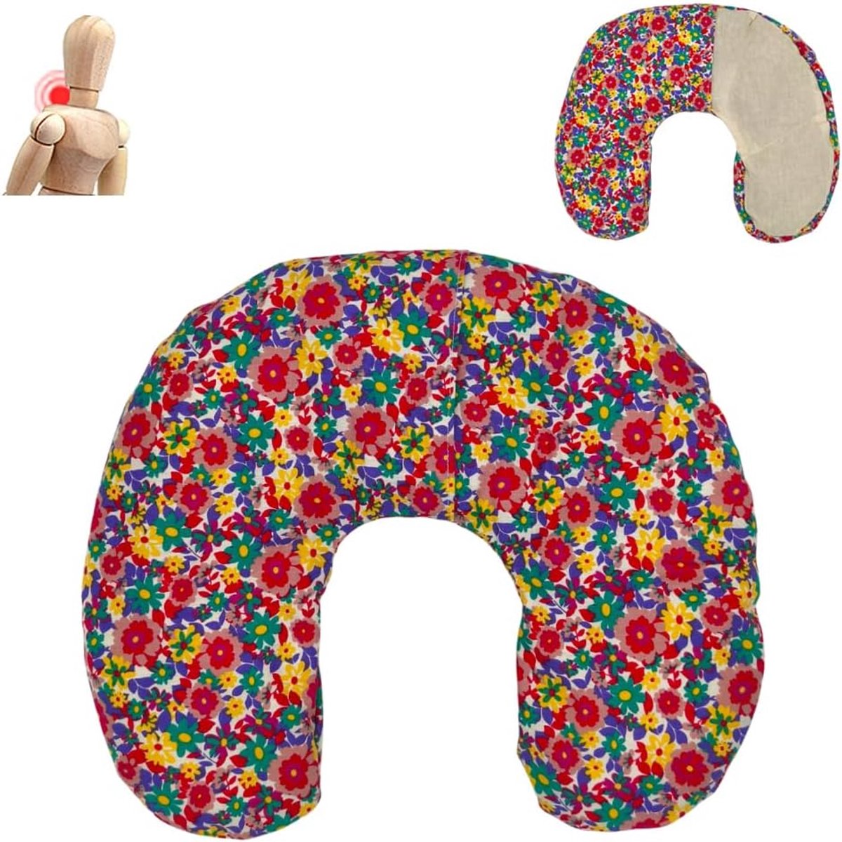 Nekwarmer Kersenpitten - Warmtekussen Nek - Spierontspanning - Handgemaakt in Barcelona - 36 x 32 cm - Niet gespecificeerd