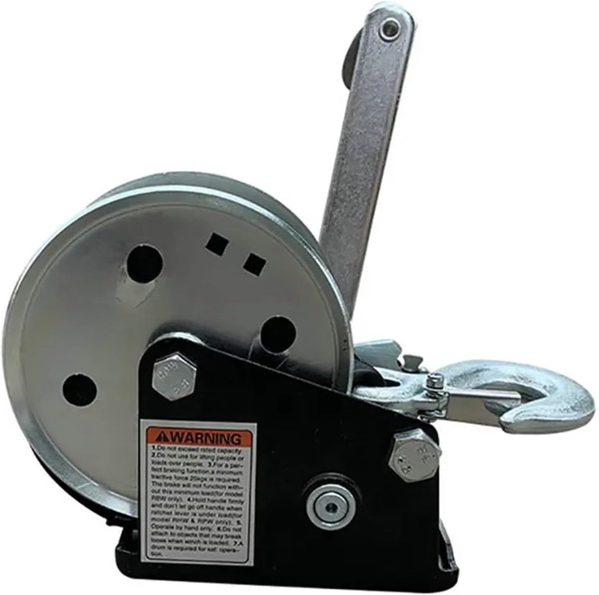 Handmatige Lier - Trek Lier - Boot Lieren - Zelfsluitende Ratel - 8 Meter Lint - Zilver