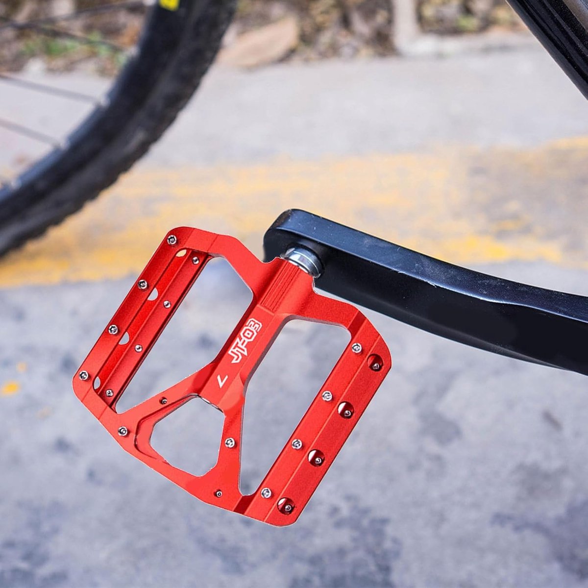 Fiets Pedalen - Racefiets Onderdelen - Efficiënter Fietsen - Hoge Sterkte Aluminium - 106.5 x 97 mm - Rood