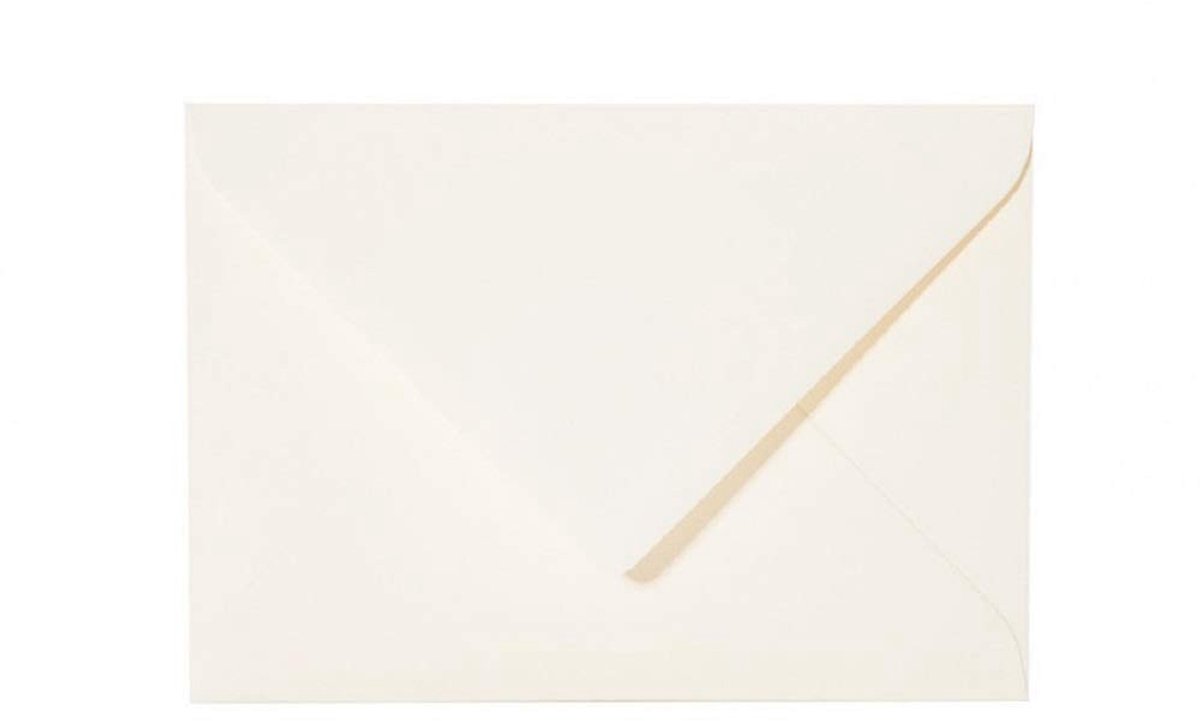 Dailygoods- Enveloppen B6 120 g/m² - Ivoor/crèmewit - Sluittechniek vochtklevend - 12,5 x 17,6 cm - Driehoekige klep - Gemaakt in Duitsland - Kaarten