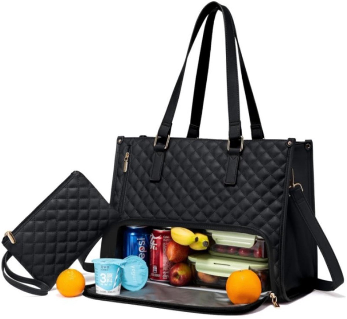 Dailygoods- Lunchtas 2-in-1 met koelvak - Draagtassen - Werktas - Laptopvak 15,6 inch - Ruime binnenindeling - Stijlvol design