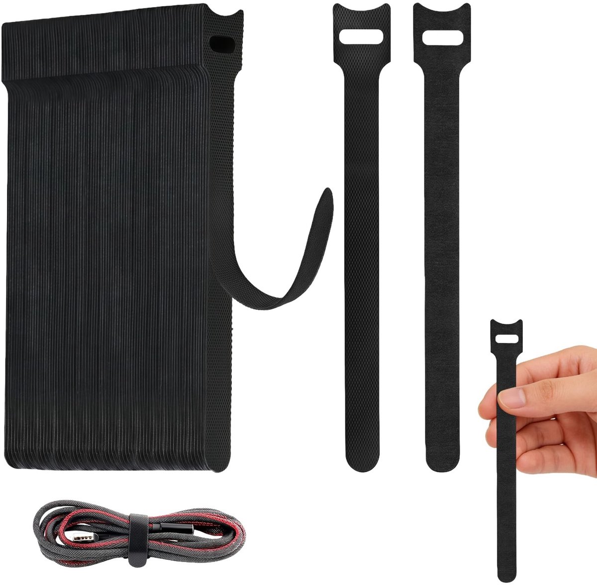 Dailygoods- Kabelbinders 100 Stuks - 150 mm Hersluitbaar - Zelfklevend - Kabel Organiser - Nylon Accessoires - Duurzaam Kabelbeheer - Kabelbeheersystemen