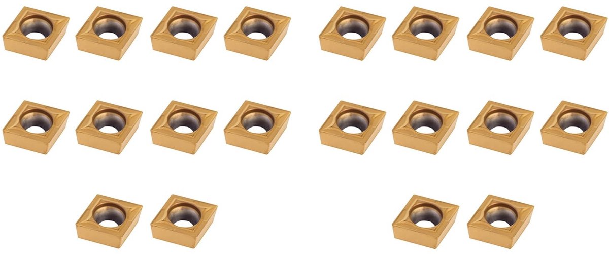 Dailygoods- Wisselplaten 20 Stuks - CNC Hardmetalen Snij-inzetstukken - Hoge Sterkte - Hoge Taaiheid - Duurzaam - Voor Staal/Roestvrij Staal - Snijplaten