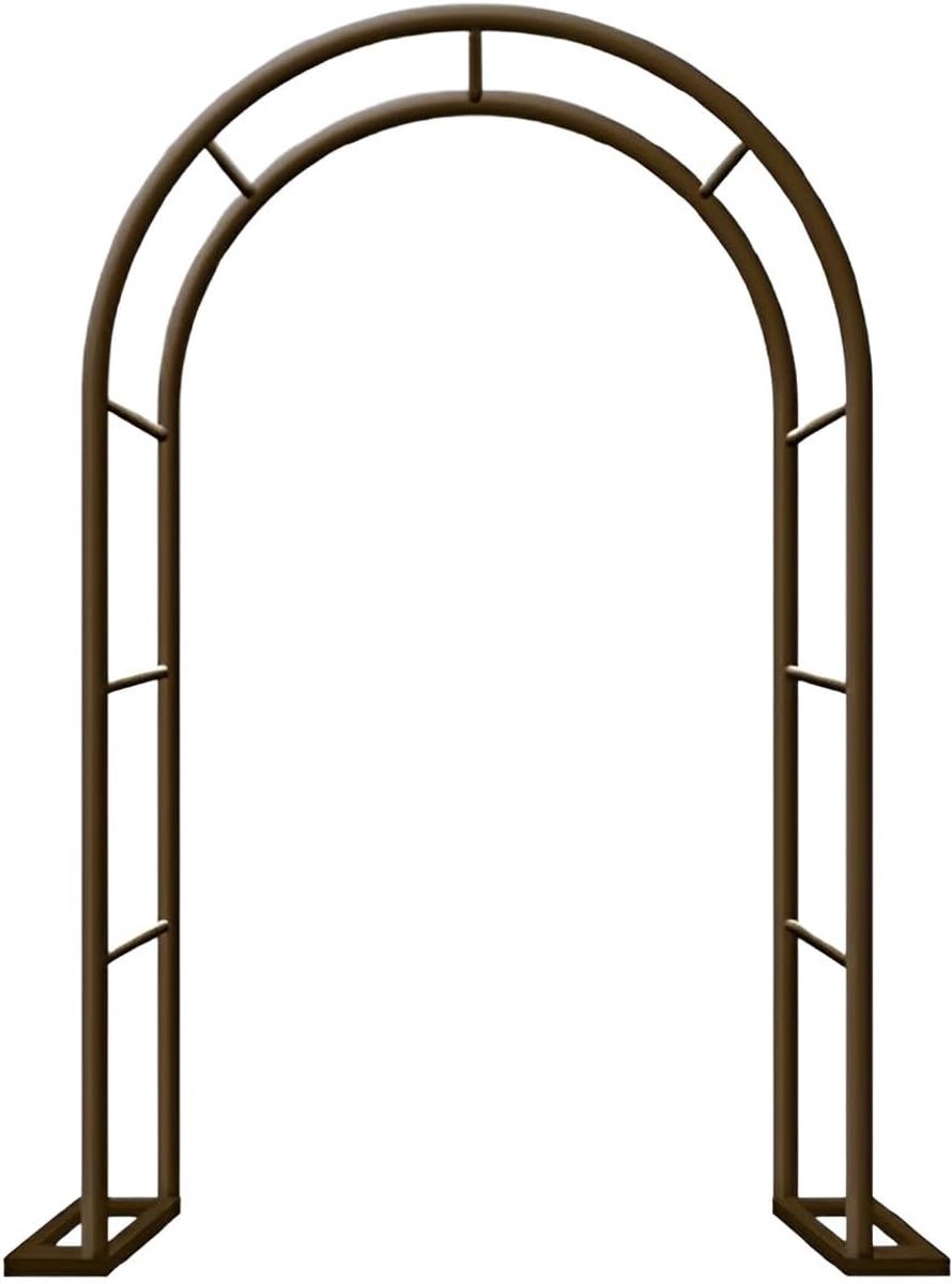 Bruiloft Boog - Rozenboog Tuin - Klimplanten Ondersteunen - Weerbestendig Metaal - 200 x 230 cm - Bruin