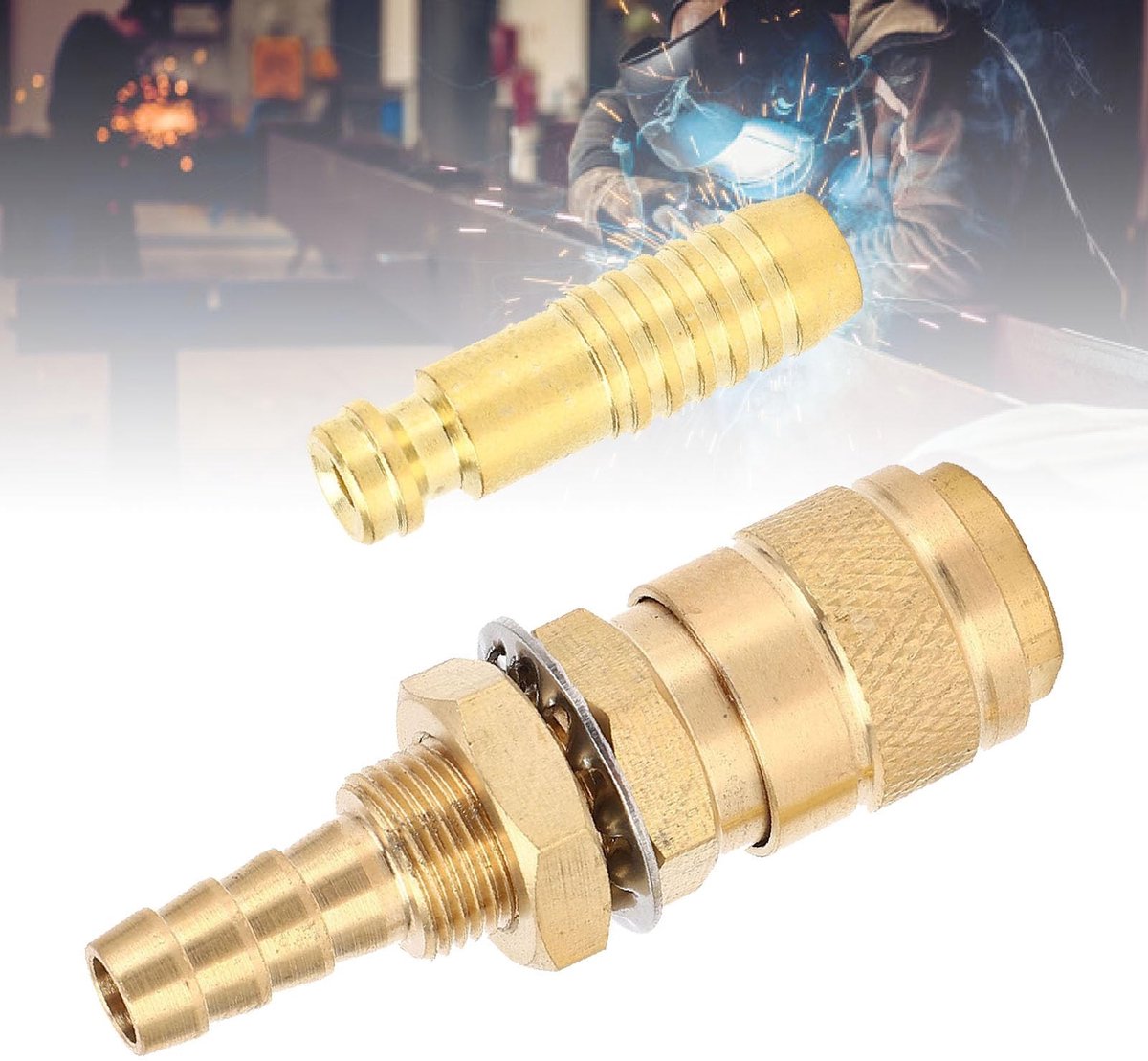 Dailygoods - Watergekoelde Gasadapter - Messing Snelkoppeling - Eenvoudige installatie - 6MM - Efficiënte Aansluiting - Geschikt voor Watergekoelde Ap...