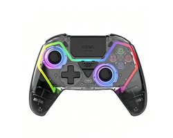 NAXSIR Draadloze controller voor PS5, Bluetooth gamepad met 1000mAh accu, Hall-effect joysticks & triggers, programmeerbare knoppen en RGB-verlichting