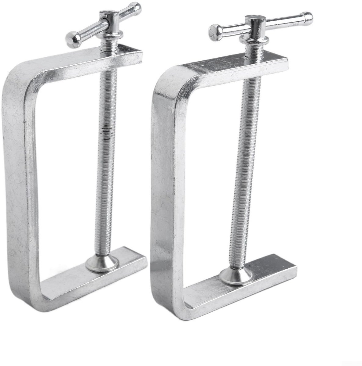 Dailygoods - C-klem voor houtbewerking, 50-100 mm, gelegeerd staal, robuuste G-klemmen met brede beakopeningen voor houtbewerking (0-100 mm), 2 stuks