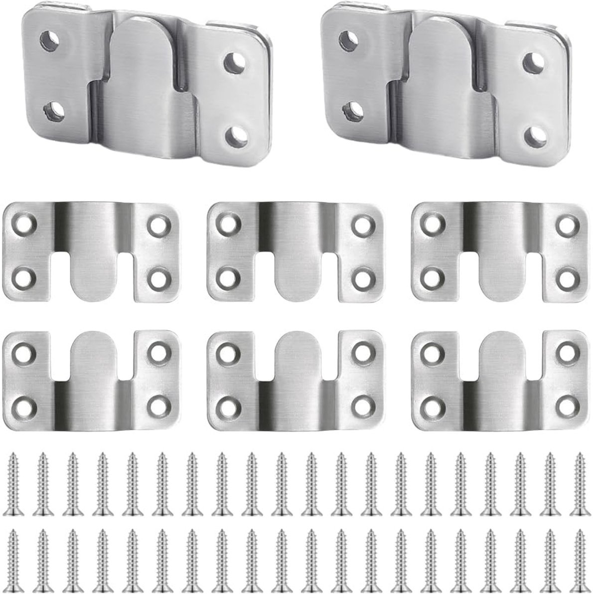 Dailygoods- Inbouwmontagebeugels 10 stuks - Roestvrij Stalen Wandbeslag - Meubelconnector - Ophangbeugels - Robuust - Ondersteunt tot 30 kg - Meubelbeugels