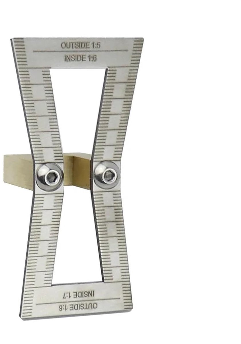 Zwaluwstaart Liniaal - Houtbewerking Meter - Hout Markeren - Roestvrij Staal - 1 inch - Type A