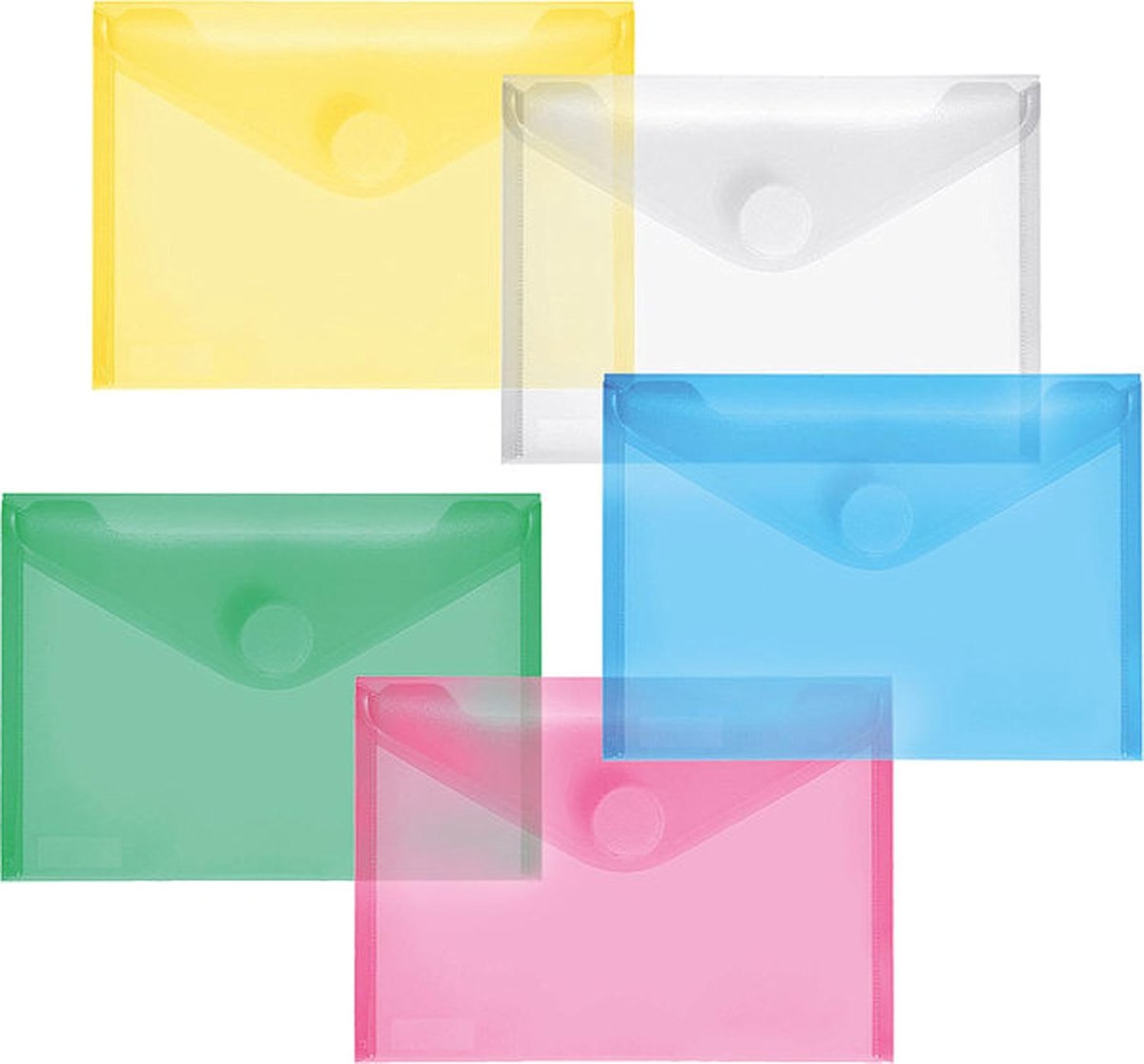 #*Enveloptas Foldersys A6 PP transp ass. kleuren 10st