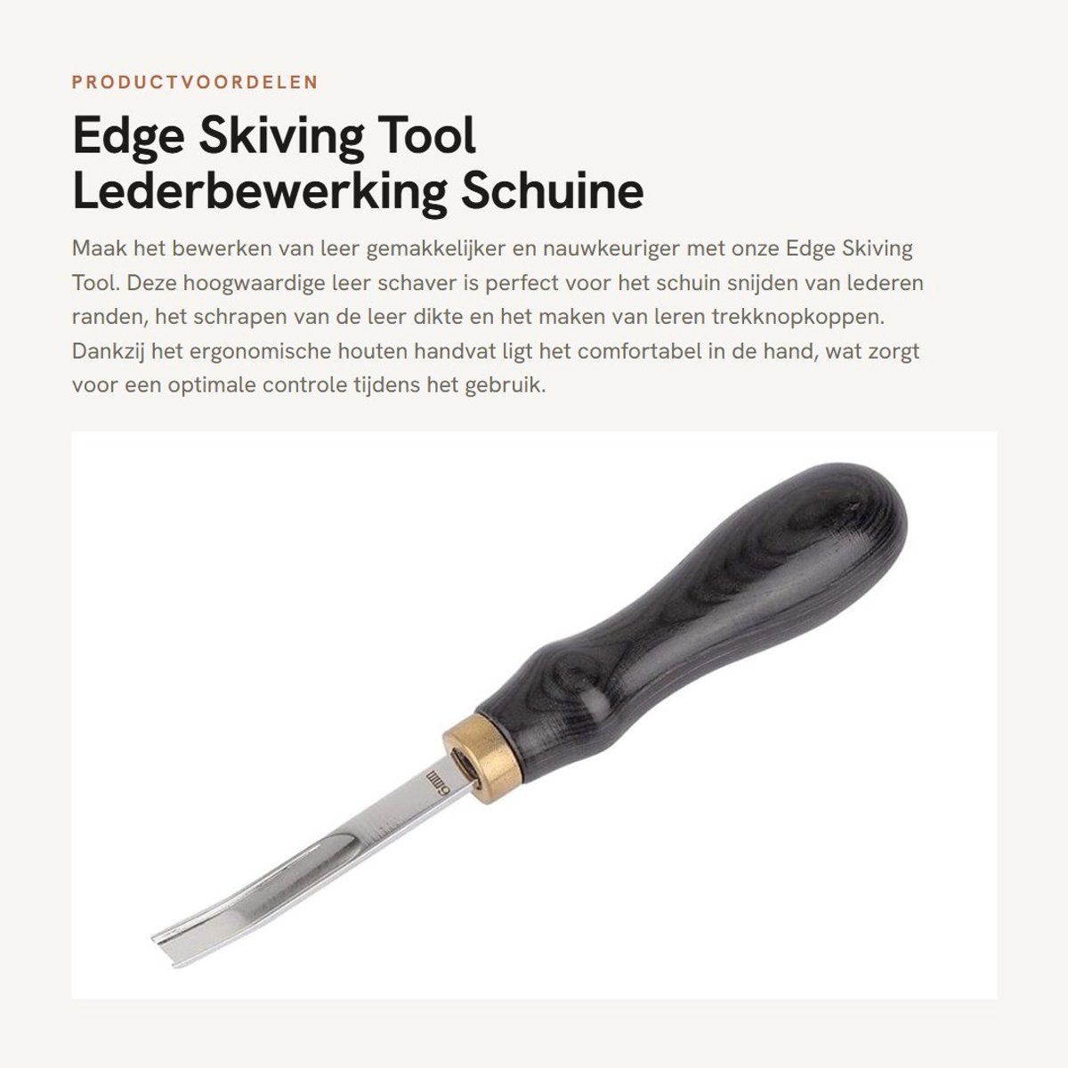 Dailygoods- Leerafschuiner Hoogwaardige Staal - Houten Handvat