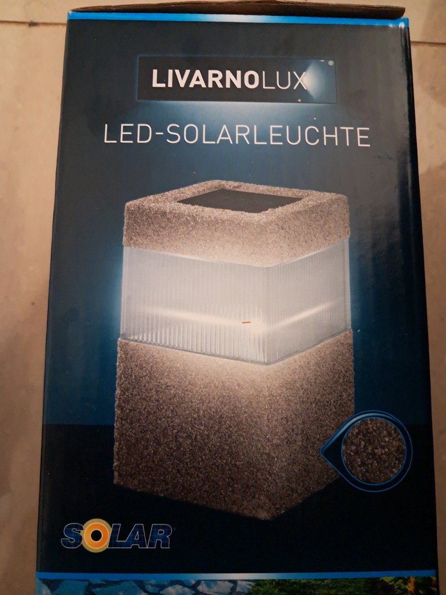 Livarno lux Solar LED Buitenlamp - Duurzame LED met wit licht - 10 x 10 x 23.5 cm - Donkergrijs - Vierkant