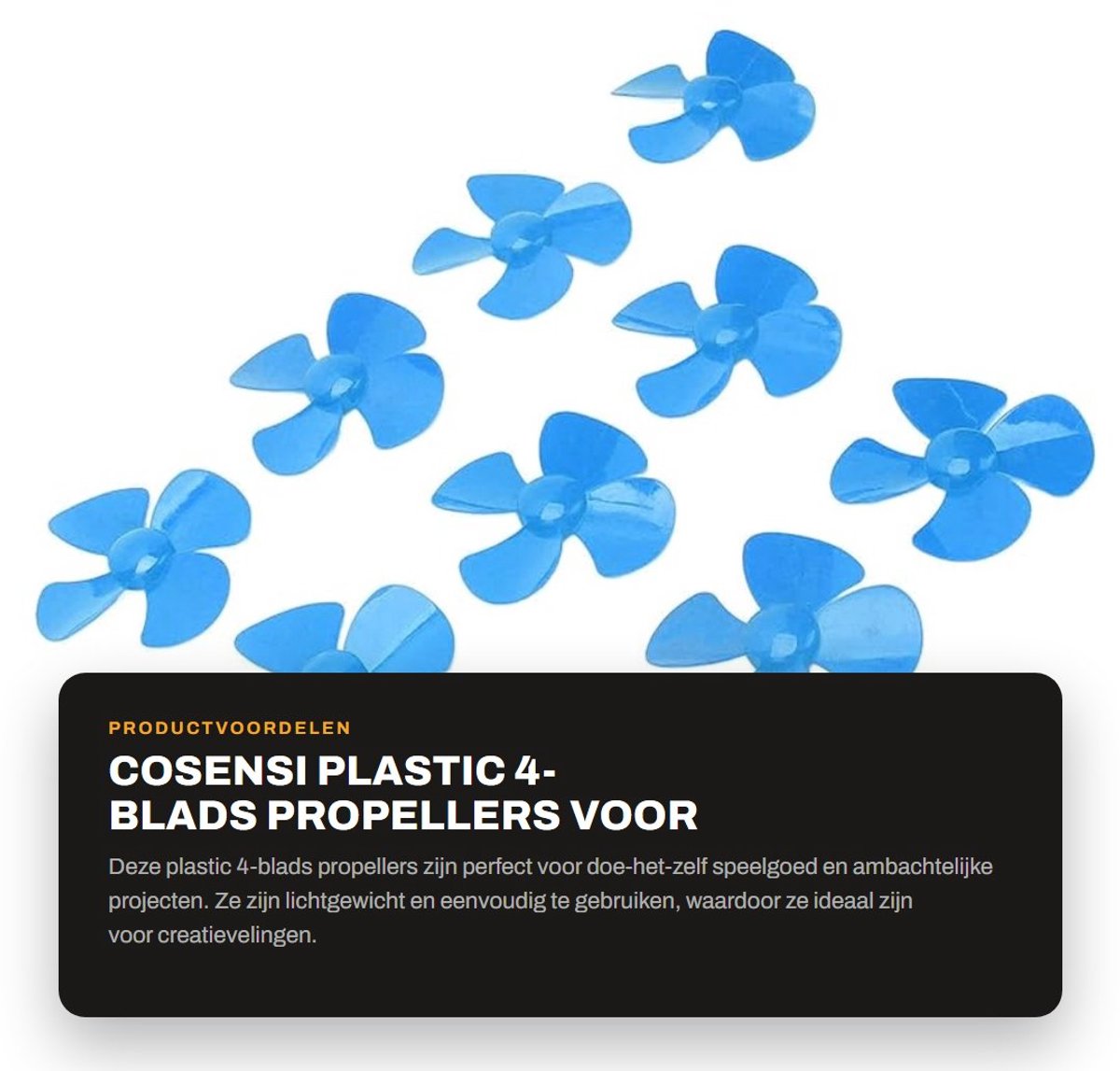 Dailygoods- Propellers 4-blads - Roterende Accessoires - Doe-het-zelf Speelgoed - Ambachten - Plastic Materiaal - Speelgoedpropellers