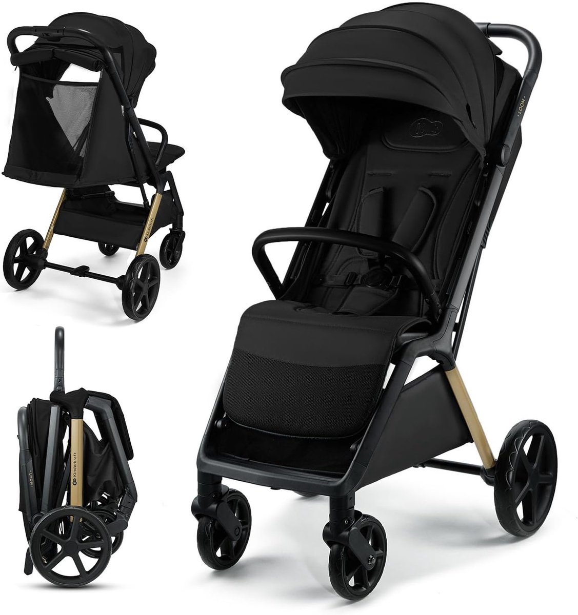 Standaardbuggy - Kinderwagen lichtgewicht - Actieve gezinnen - Automatisch inklapbaar - 9 kg - Zwart