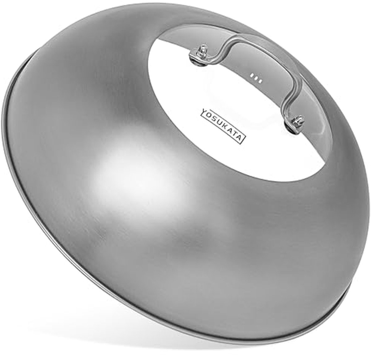 Wok Deksel Pan Deksel Efficiënt Koken Met Glazen Inzet 32.5 cm Zilverkleurig