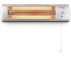 Infrarood Warmtestraler - Kwartslamp - Directe Warmte - Spatwaterdicht IP24 - 1200 Watt - Zilver Wit